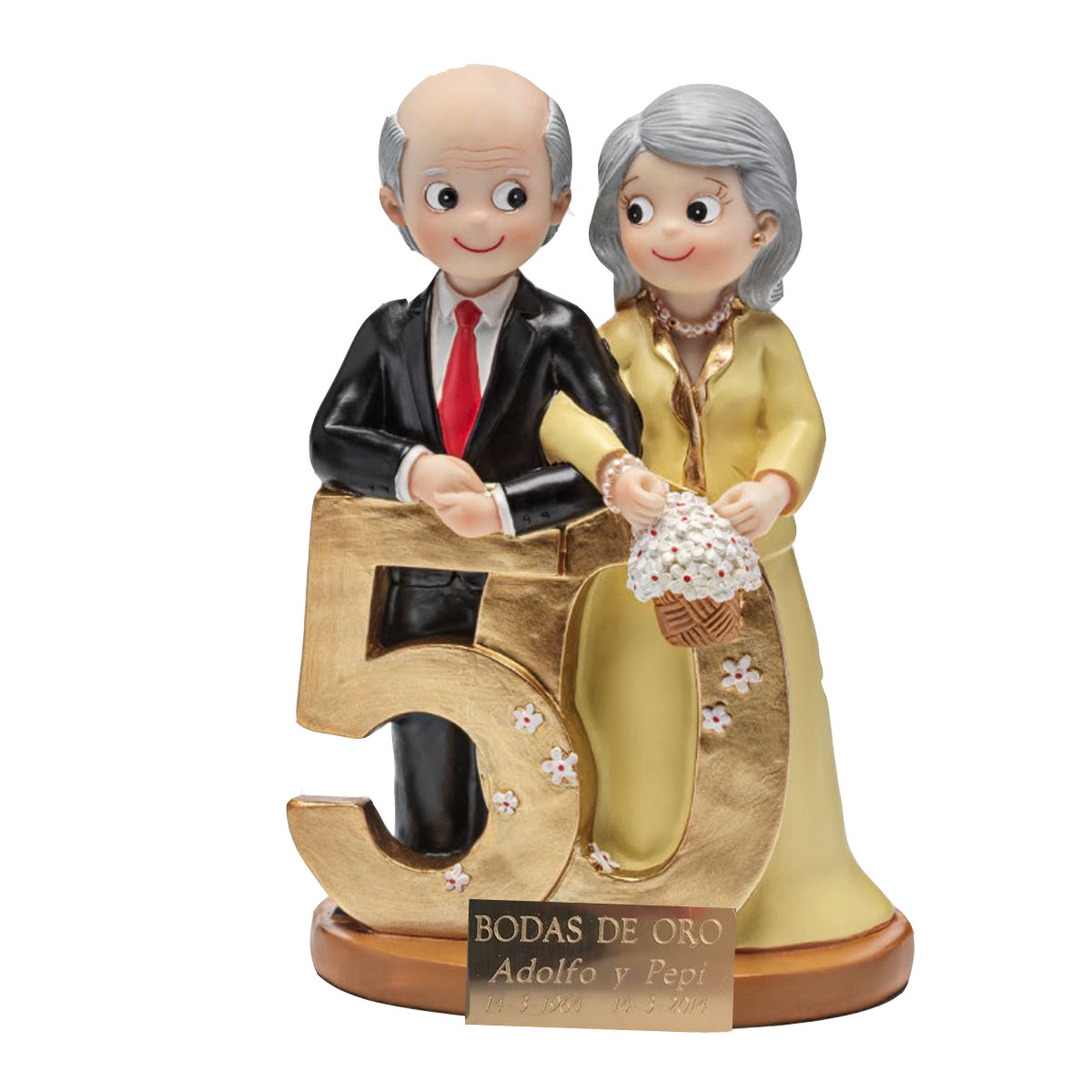 Regalo bodas de oro original PERSONALIZADO figura con dedicatoria 50  aniversario de boda