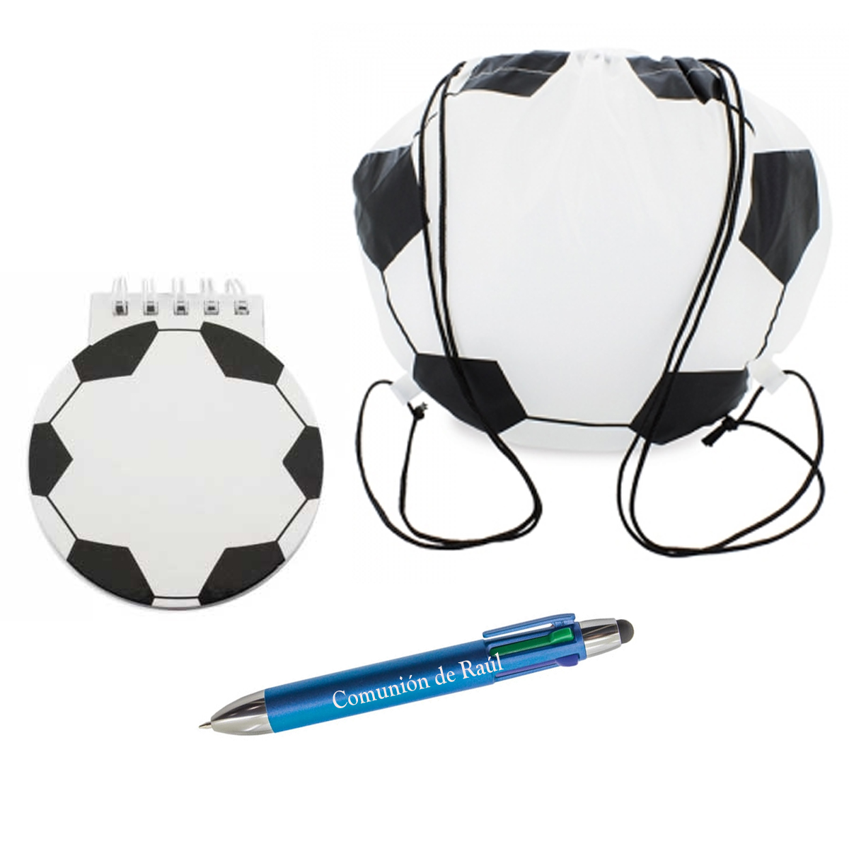 Flecha Popa componente Set mochila y libreta balón con bolígrafo - Curiá Grabador